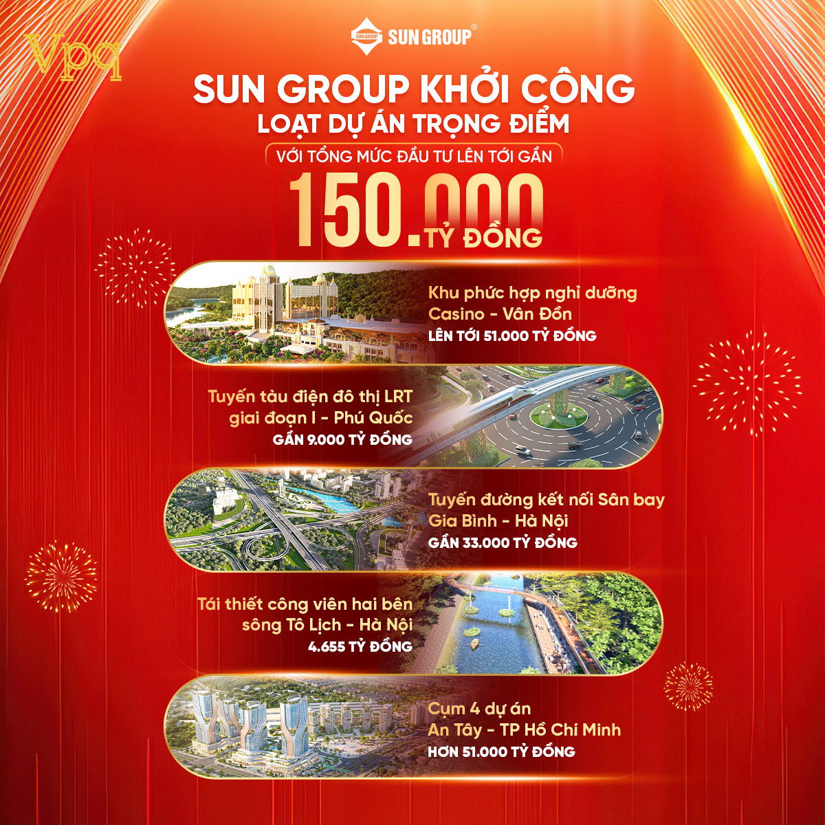 C&aacute;c dự &aacute;n trong điểm Sun Group khởi c&ocirc;ng ng&agrave;y 19/12/2025