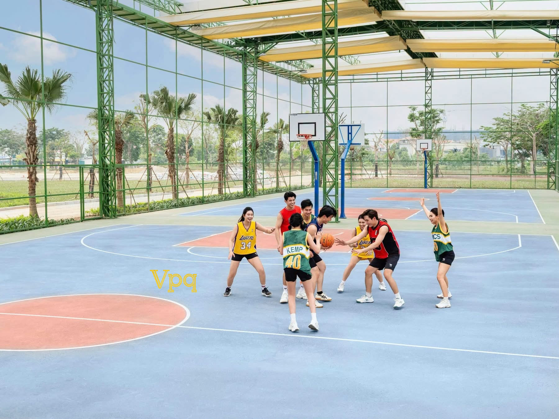 H&igrave;nh ảnh thực tế s&acirc;n b&oacute;ng rổ Sun Sports City