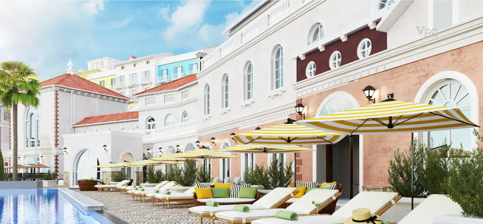 Hồ bơi bốn mua view trực diện biển La Festa Phu Quoc - Curio Collection by Hilton