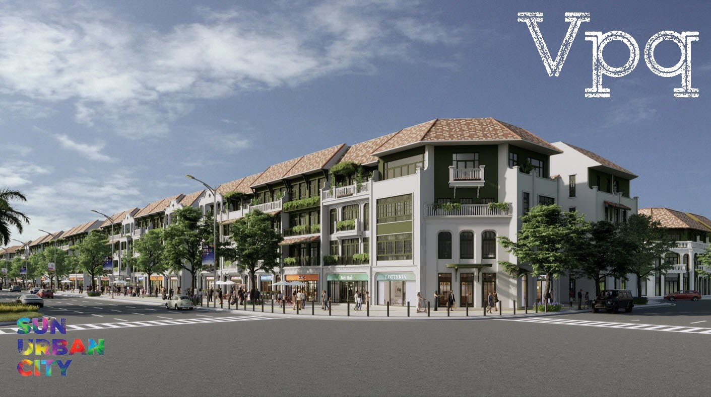 Phối cảnh minh họa thiết kế townhouse tại Sun Urban City