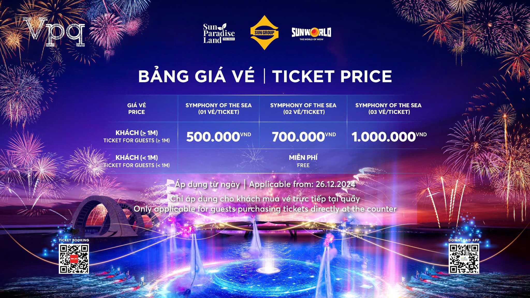 Bảng gi&aacute; v&eacute; show diễn Symphony Of The Sea