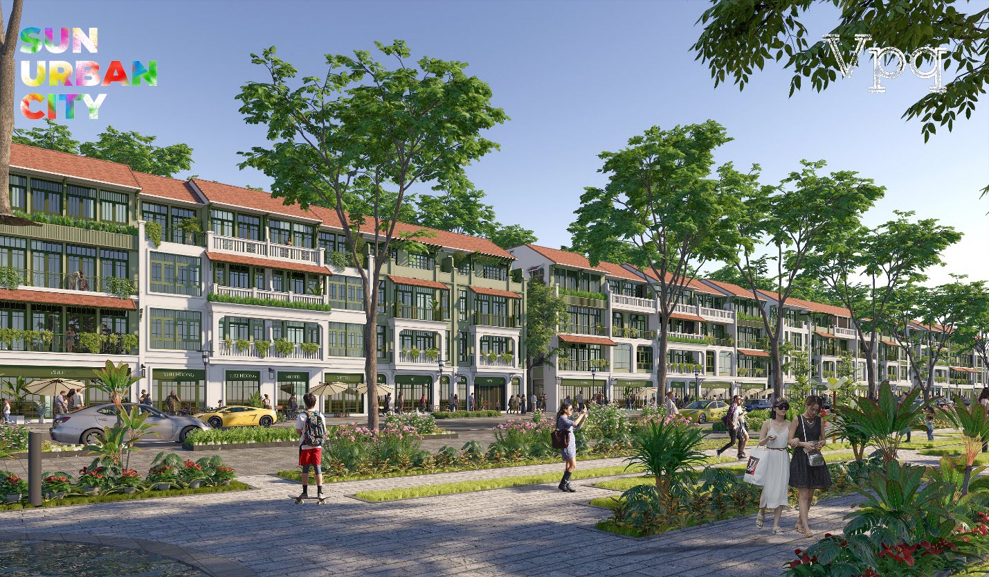 Phối cảnh nhà phố liền kề Sun Urban City
