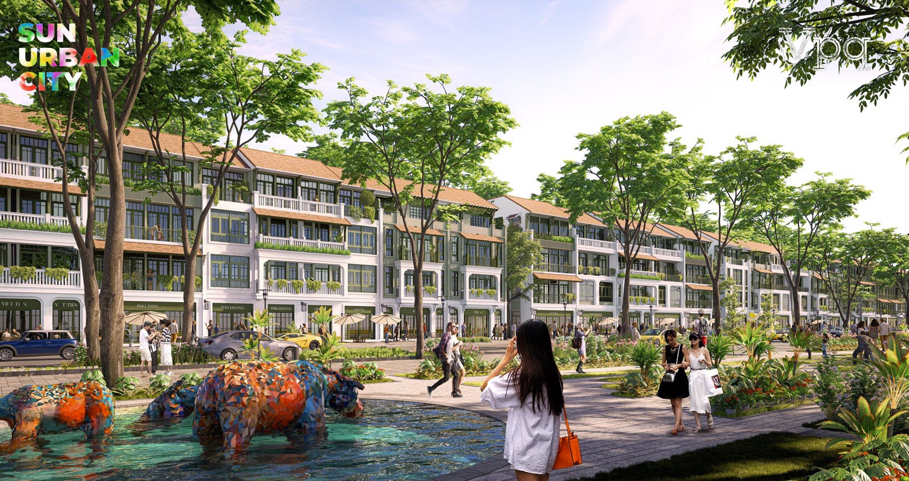 Thiết kế nhà phố thương mại Townhouse mặt tiền 8m Sun Urban City