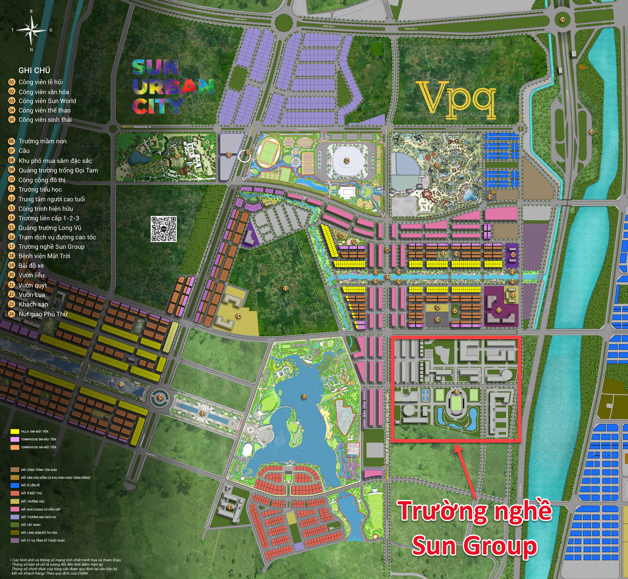 Phân khu Flora Avenue nằm ngay bên cạnh trường nghề Sun Group