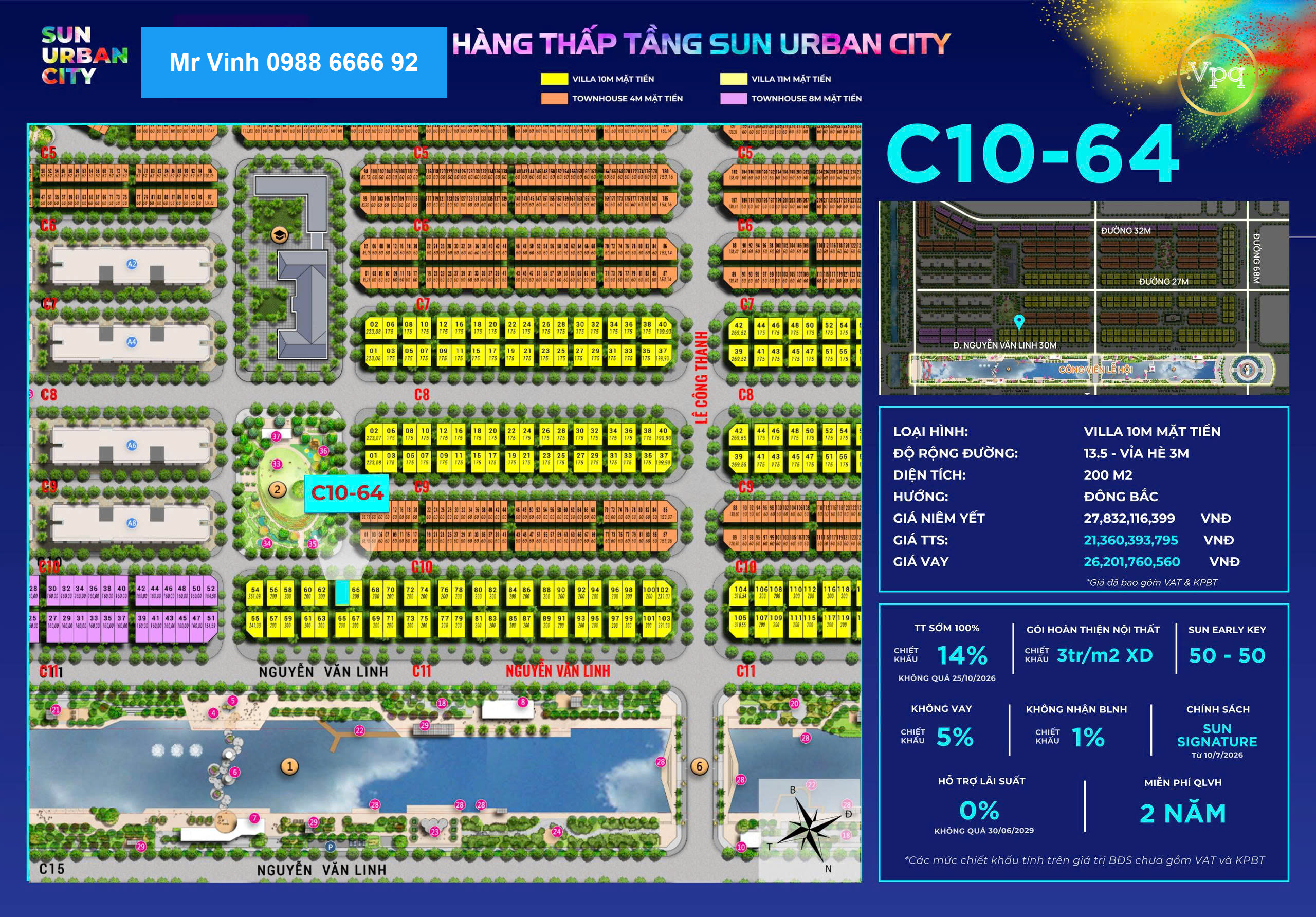 C1064: Biệt thự song lập Sun Urban City view công viên, vườn hoa