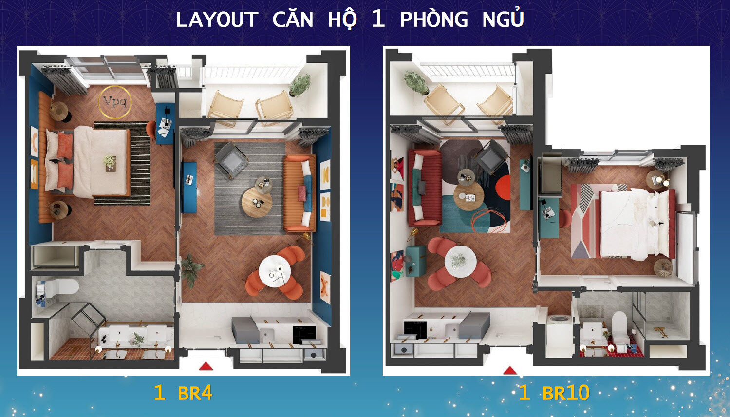 Căn hộ 1 phòng ngủ tháp The Sky - Sun Grand City Hillside Residence