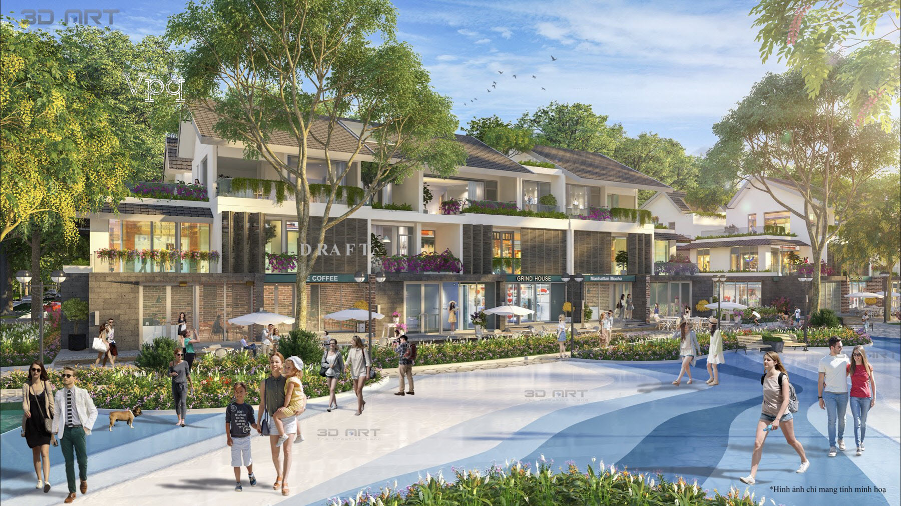 Phối cảnh tuyến phố biệt thự The Oceana tại Sun Secret Valley