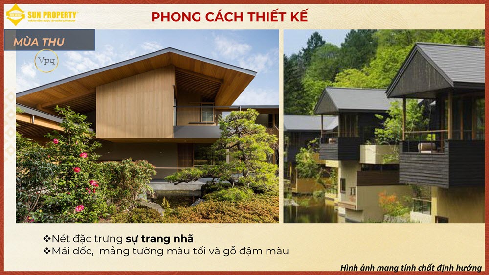Phong cách thiết kế biệt thự mùa thu - cây Phong Lá Đỏ tại Sun Beauty Onsen Village