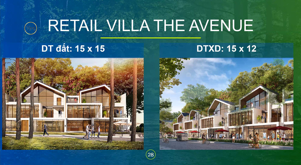 K&iacute;ch thước điển h&igrave;nh của Retail Villa The Avenue B&atilde;i D&agrave;i