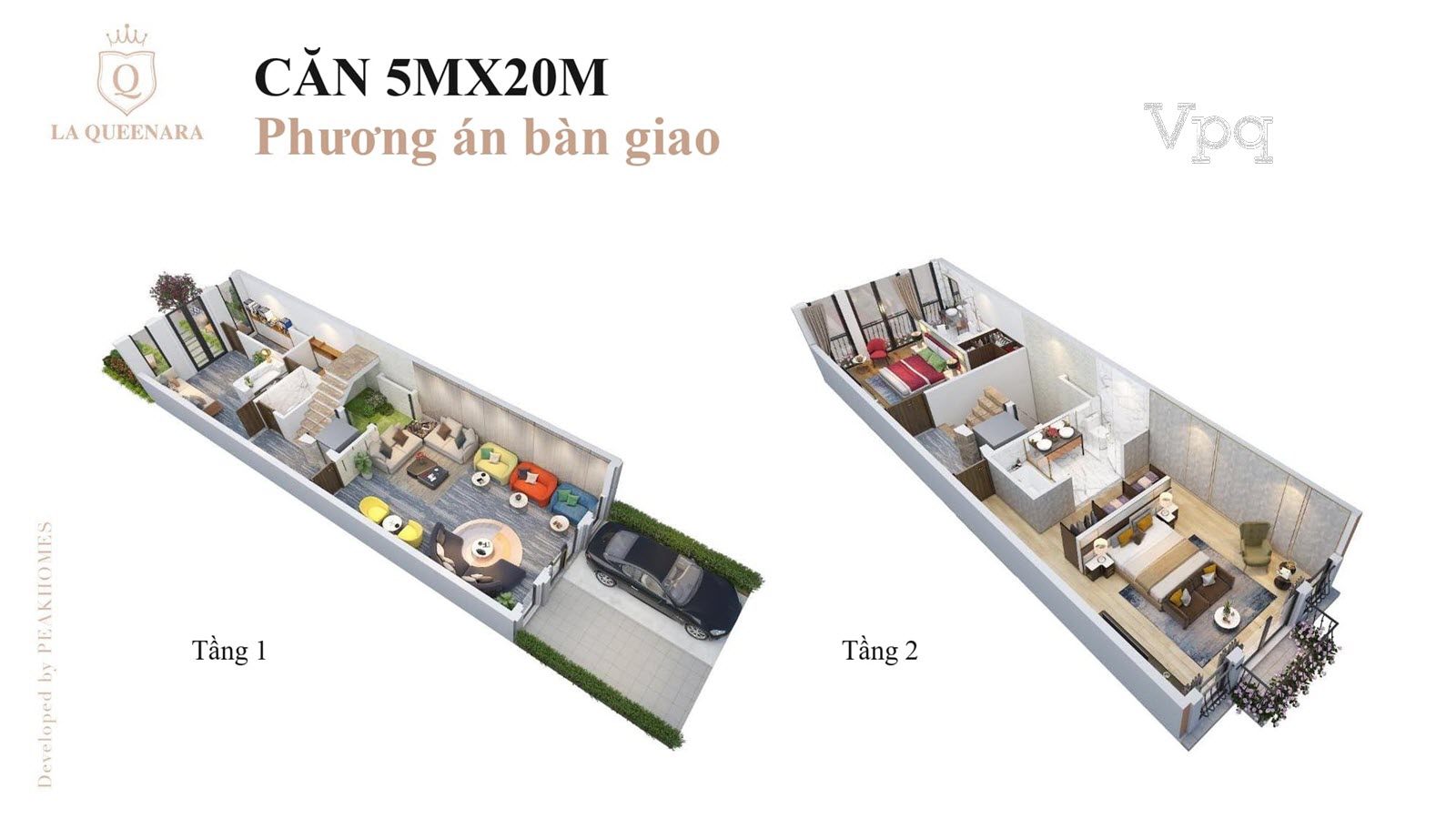 Layout thiết kế tầng 1 + tầng 2 Shoptel 4 tầng