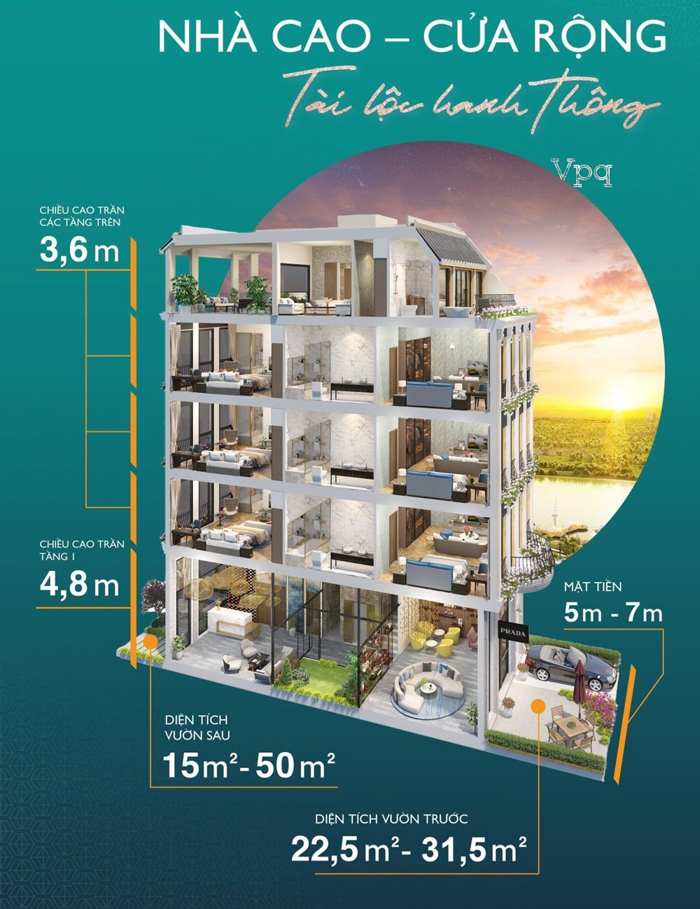 Thiết kế Shoptel - nh&agrave; cao cửa rộng