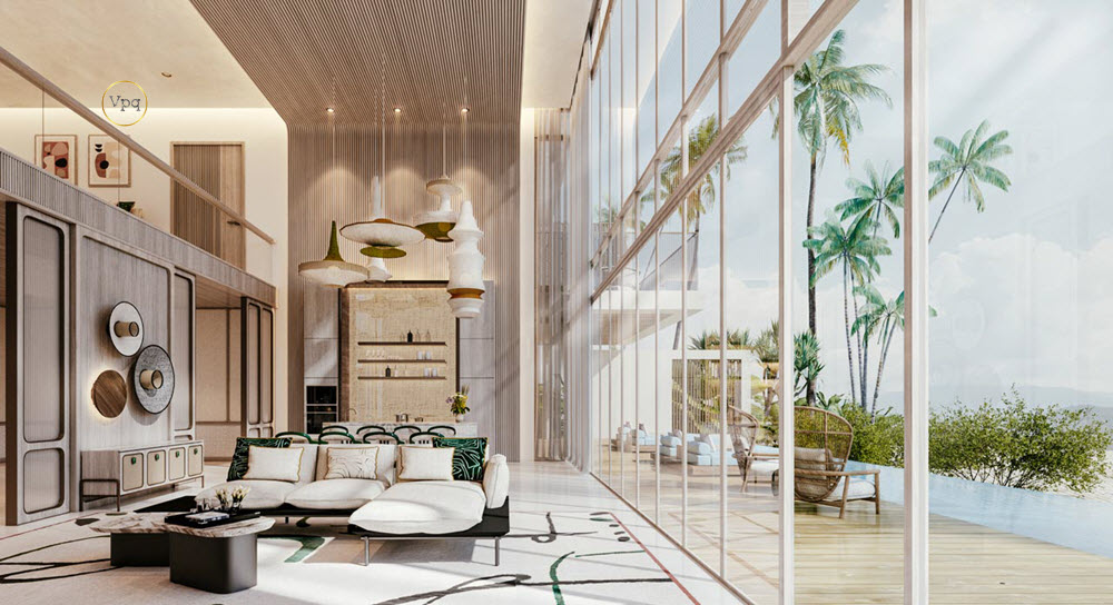 G&oacute;c view từ b&ecirc;n trong biệt thự LUXNAM* Ph&uacute; Quốc tr&ecirc;n đồi