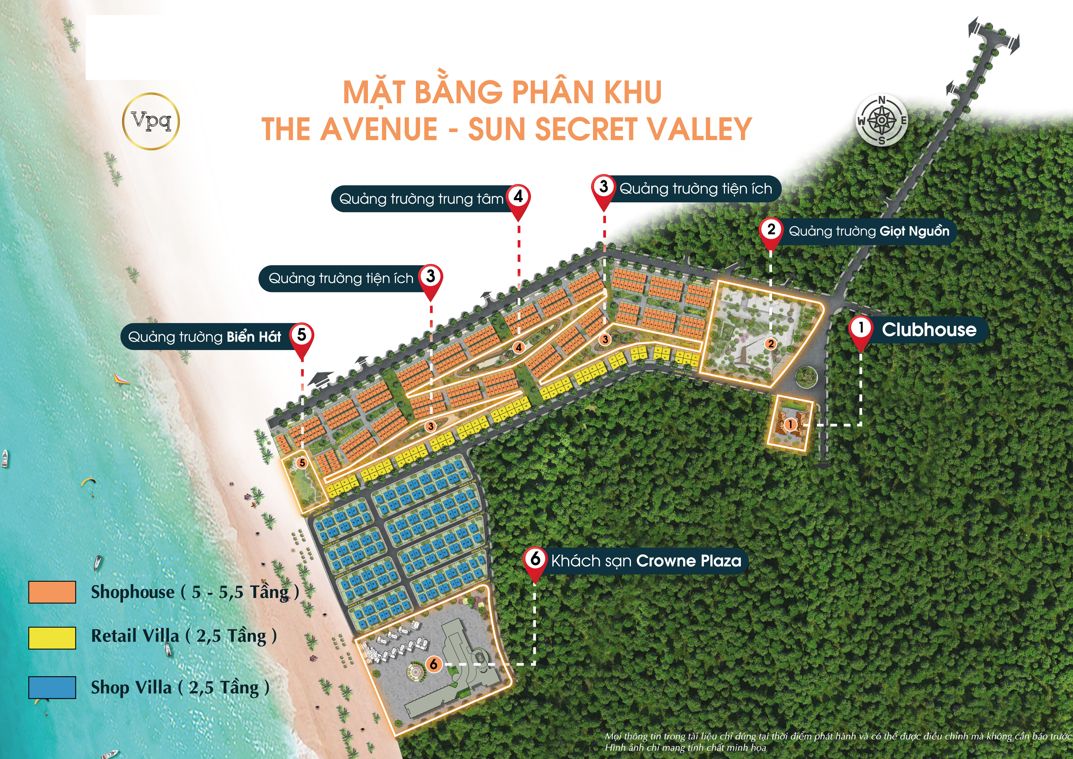 Tổng mặt bằng ph&acirc;n khu The Avenue Sun Secret Valley v&agrave; cơ cấu sản phẩm