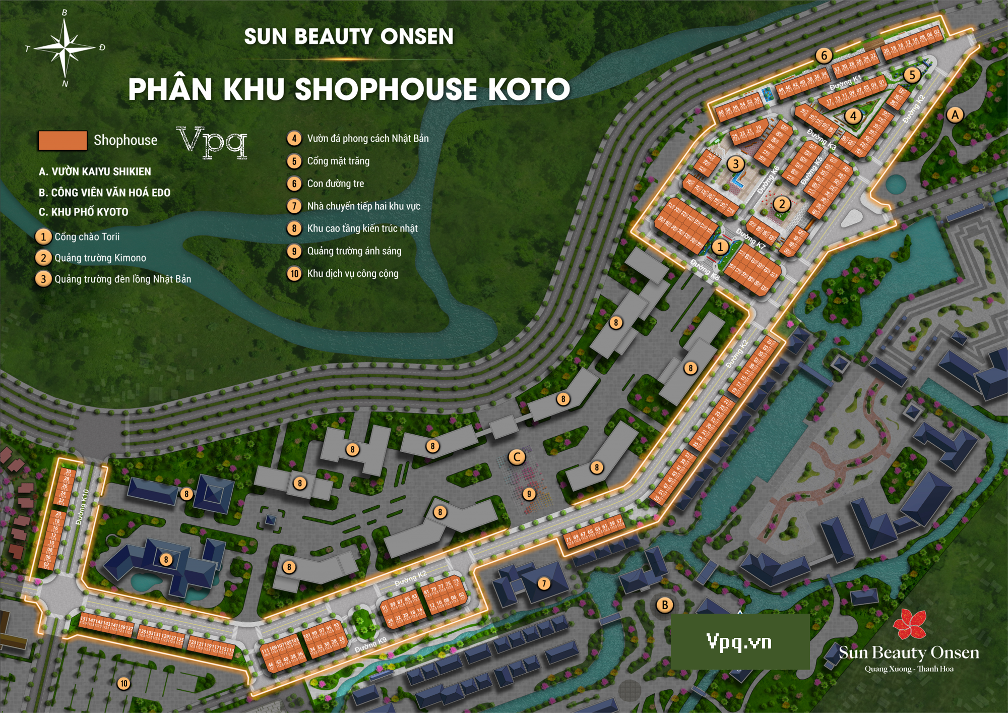 Mặt bằng ph&acirc;n khu Townhouse Koto