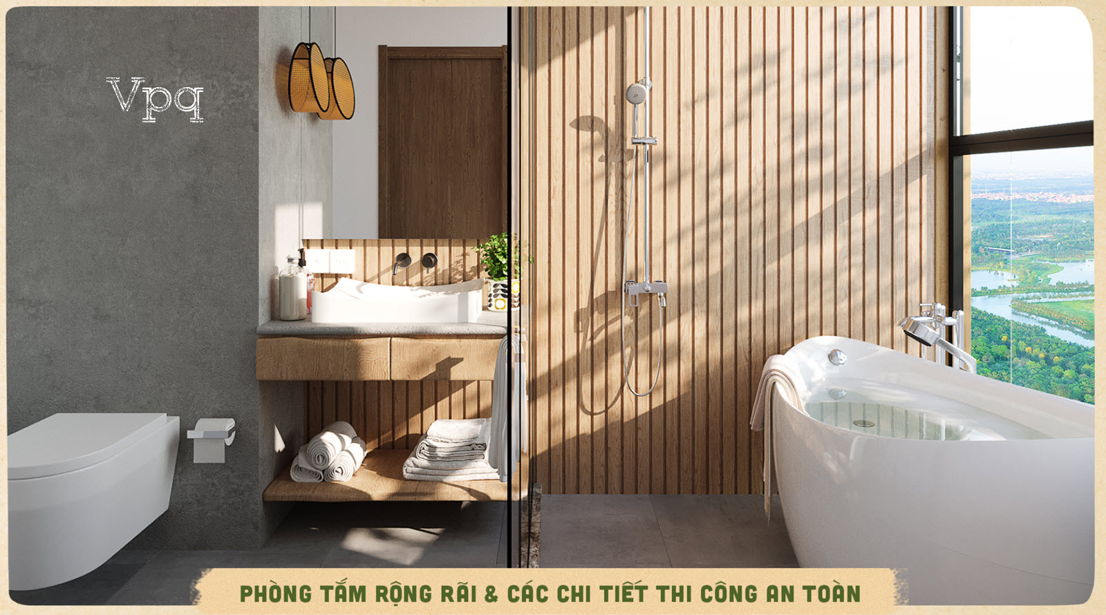 Ph&ograve;ng tắm căn hộ Meraki Residences rộng, chi tiết thi c&ocirc;ng an to&agrave;n