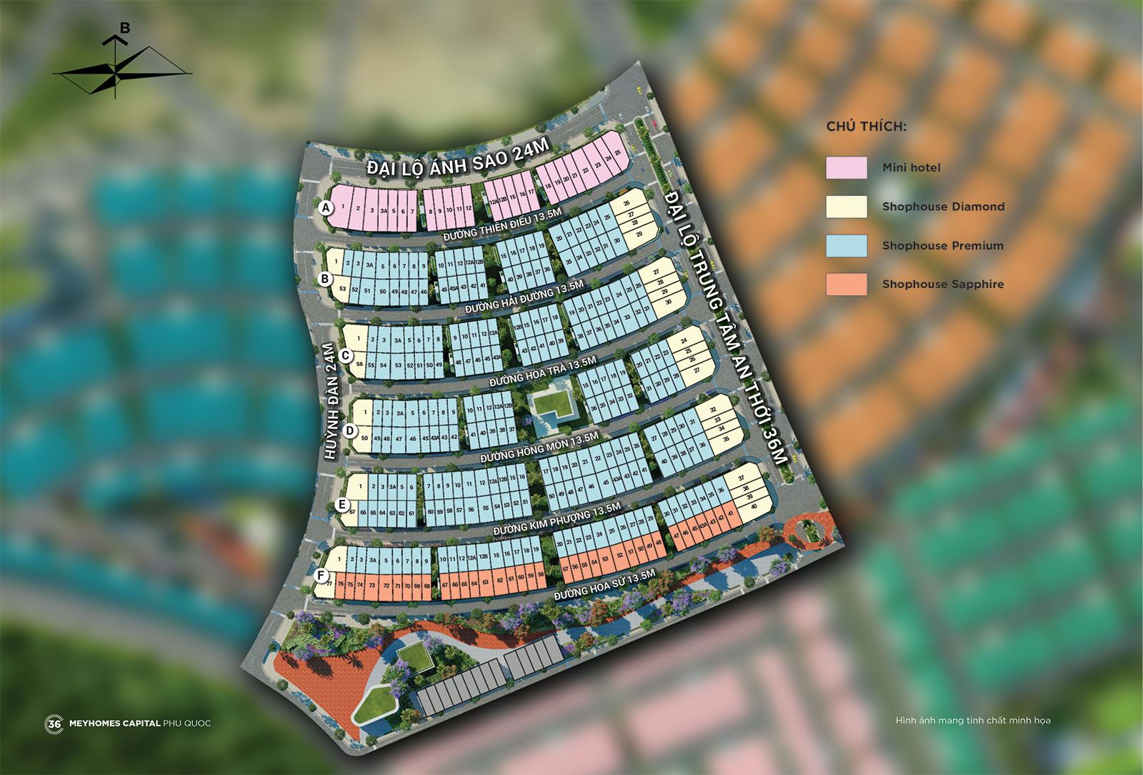 Mặt bằng phân khu Rosada - Meyhomes Capital