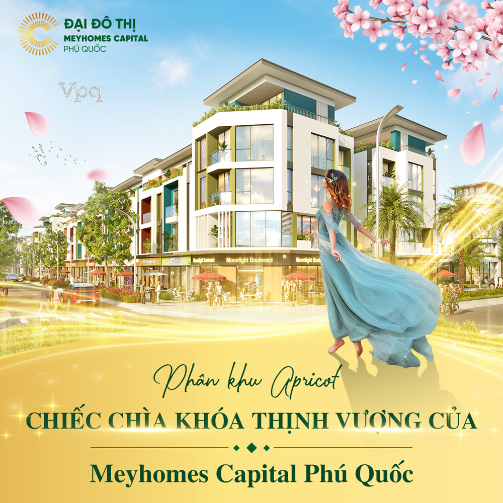 Phối cảnh Shophouse Apricot Meyhomes Capital Phú Quốc
