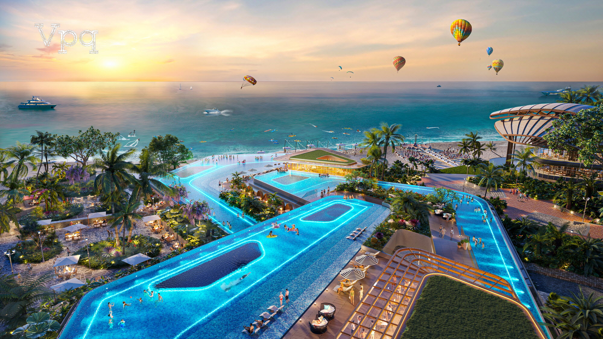Hồ bơi hướng biển Sunrise Park Villa B&atilde;i Sao