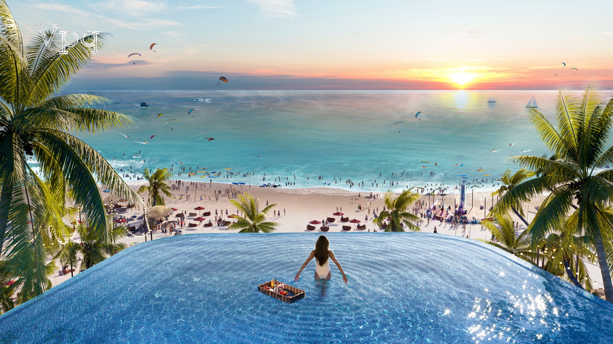 Bể bơi v&ocirc; cực Sunrise Park Villa 