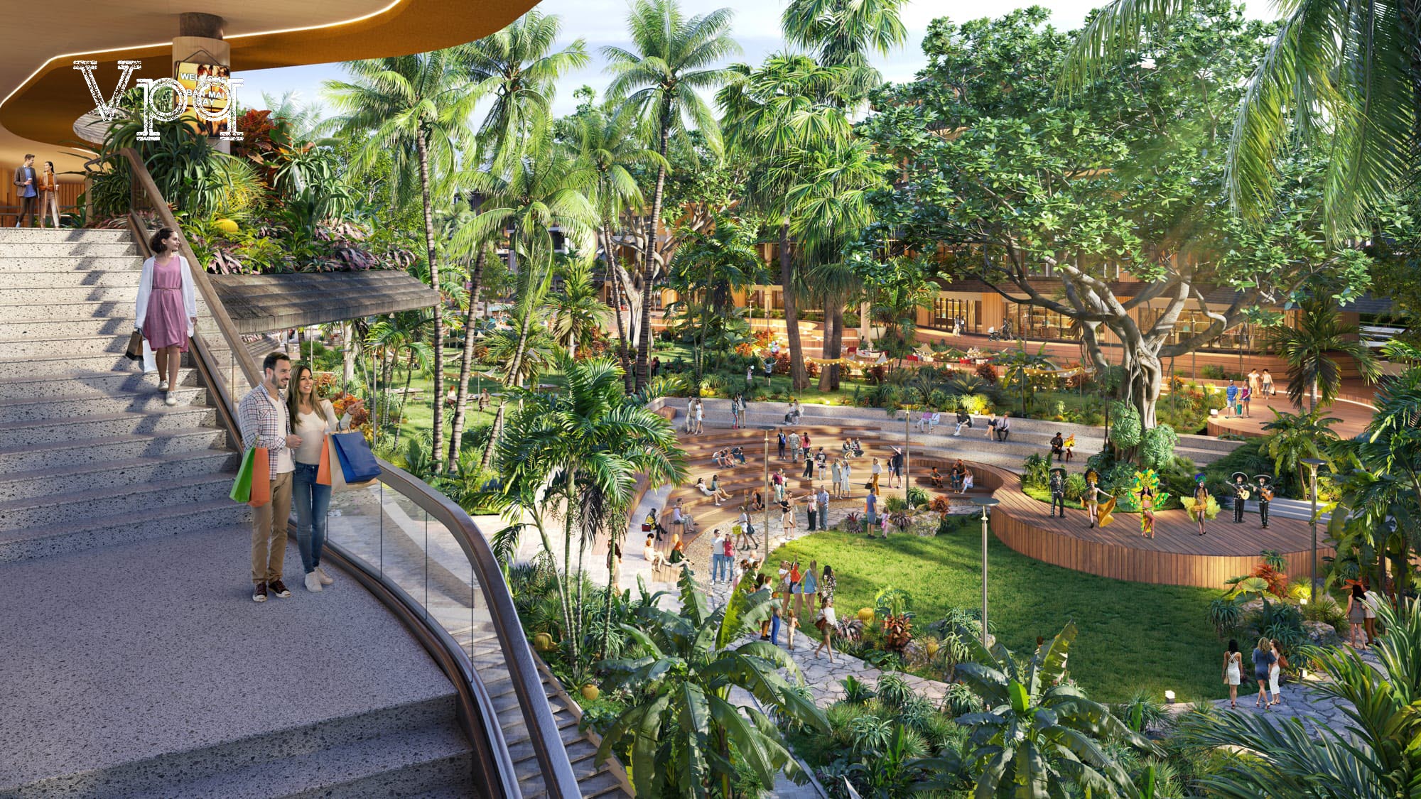 Phối cảnh hoạt động retail của dự &aacute;n Sunrise Park Villa