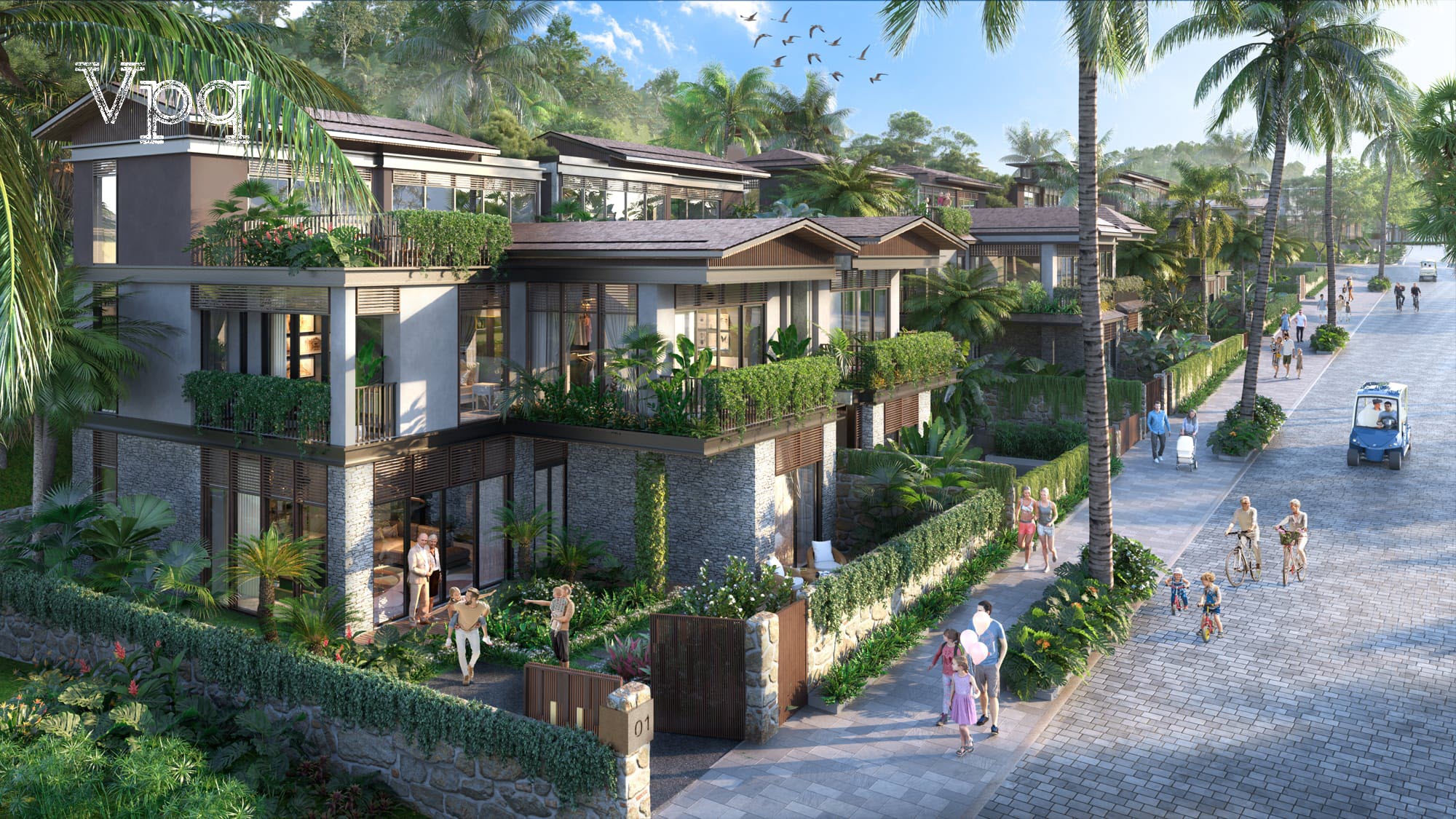 Kiến tr&uacute;c mặt ngo&agrave;i của Park Villa B&atilde;i Sao