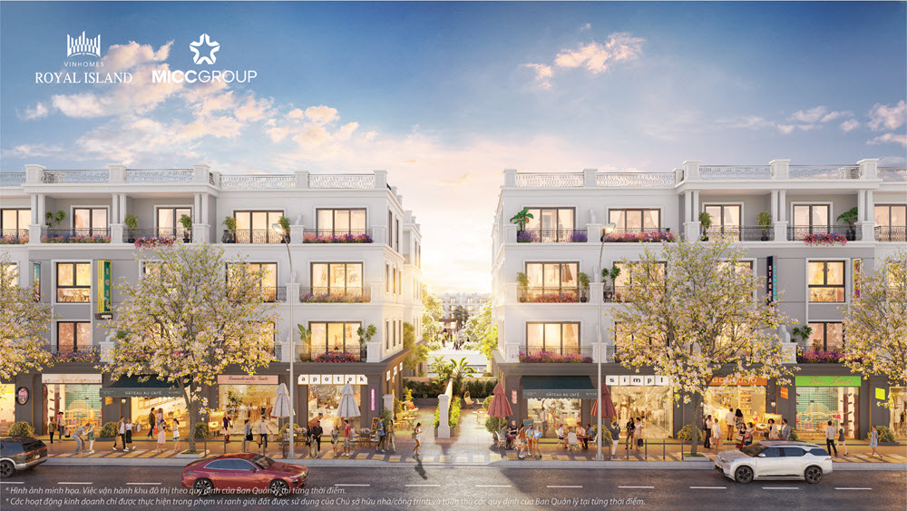 Phối cảnh liền kề shop phân khu Tài Lộc Vinhomes Vũ Yên