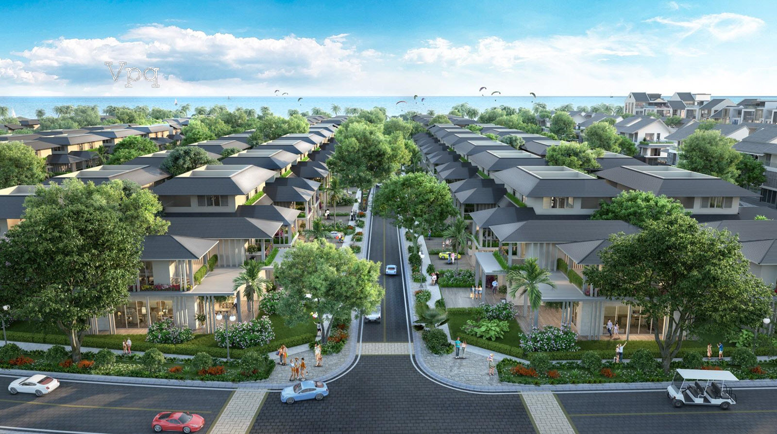Phối cảnh phân khu Beach Villa The Oceana - Sun Secret Valley Phú Quốc