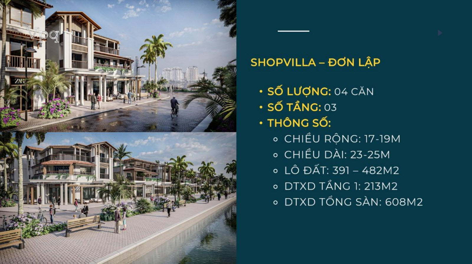 Phối cảnh Shop Villa đơn lập Sun Riva Vista