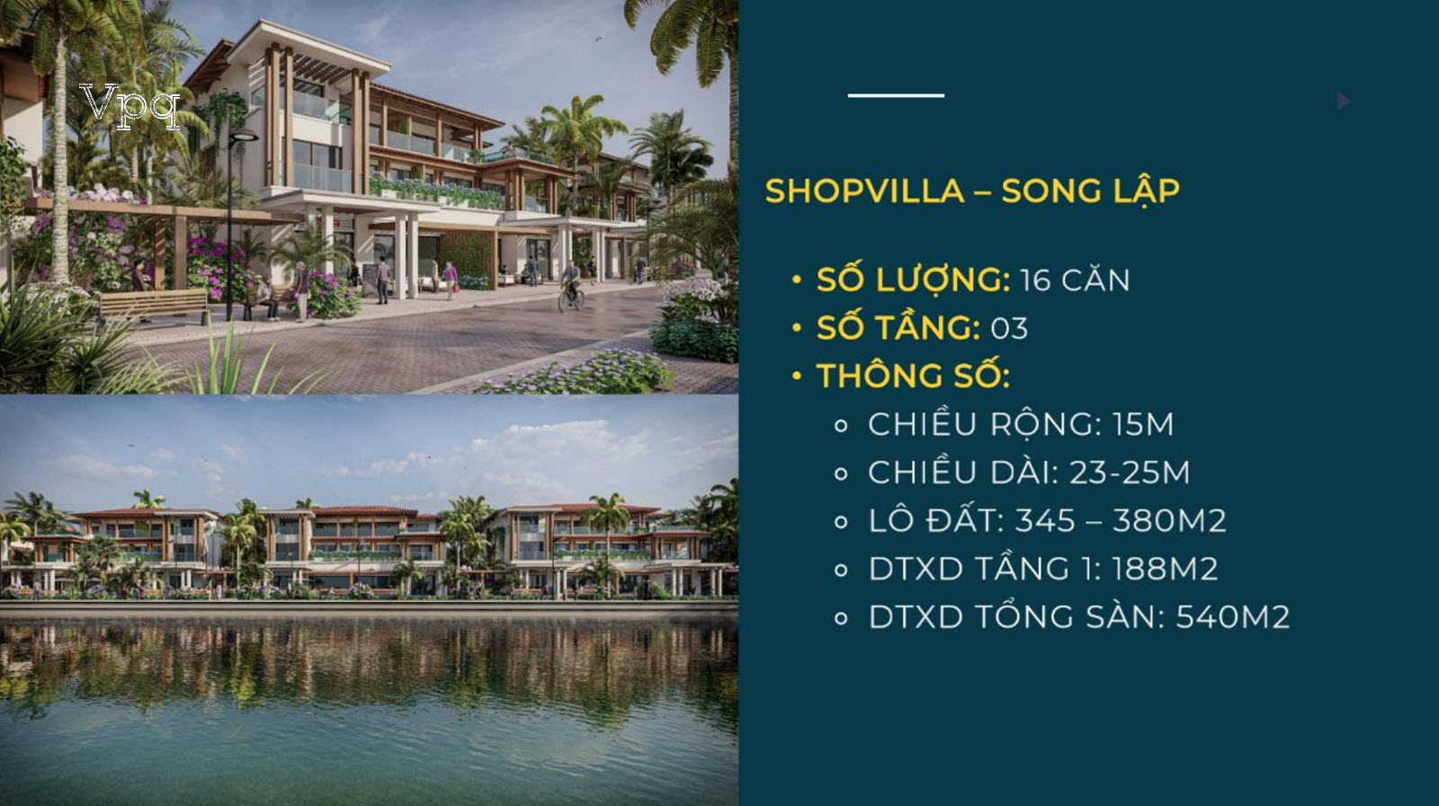Phối cảnh Shop Villa song lập Sun Riva Vista