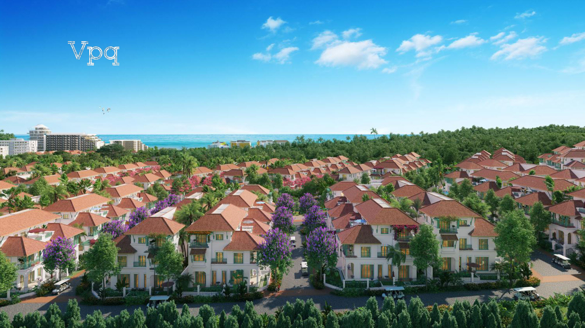 Phối cảnh ng&ocirc;i l&agrave;ng nhiệt đới Sun Tropical Village
