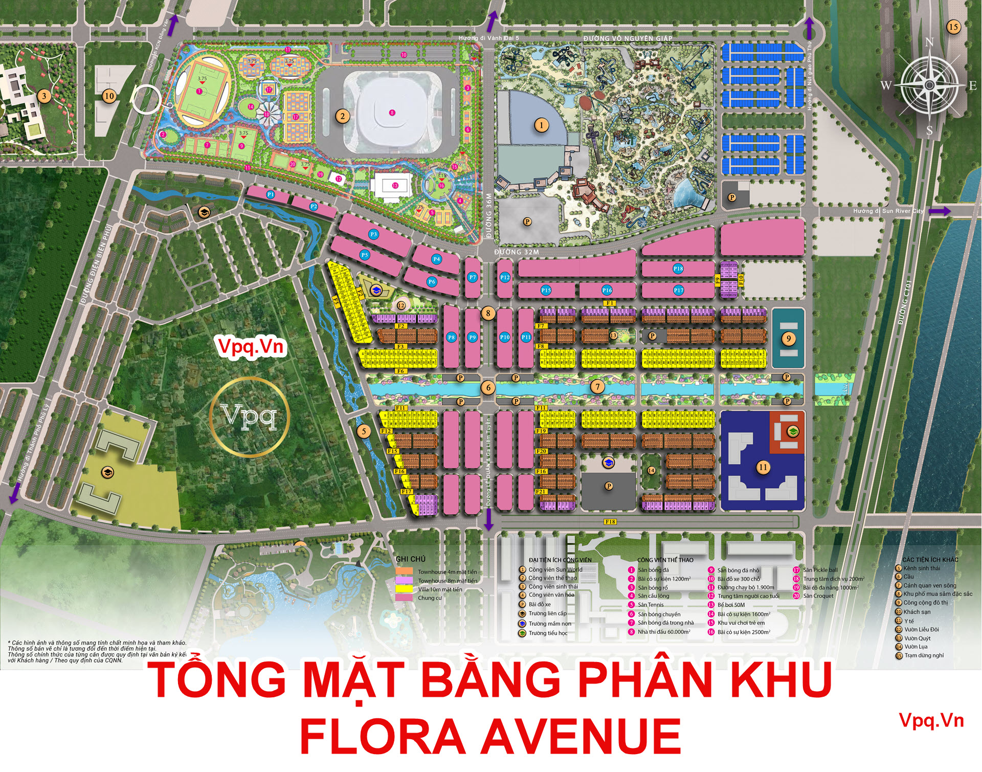 Tổng mặt bằng ph&acirc;n khu Flora Avenue