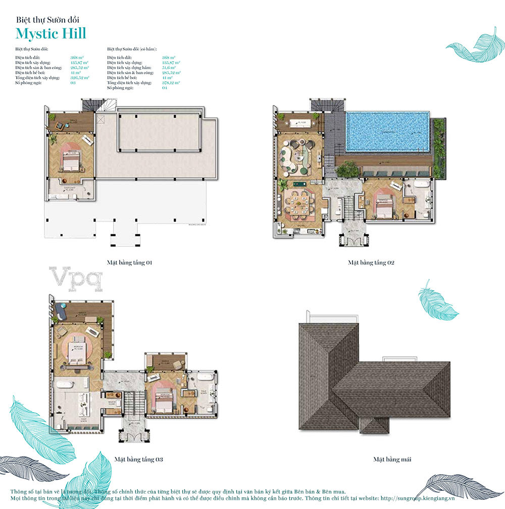 Layout biệt thự sườn đồi Mystic Hill - Sun Premier Village The Eden Bay