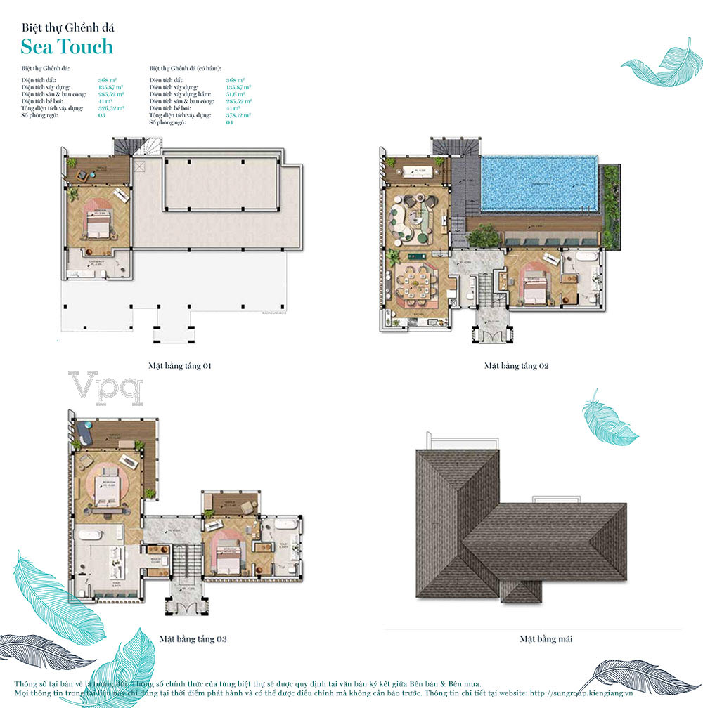 Layout biệt thự ghềnh đ&aacute; Sea Touch - Sun Premier Village The Eden Bay