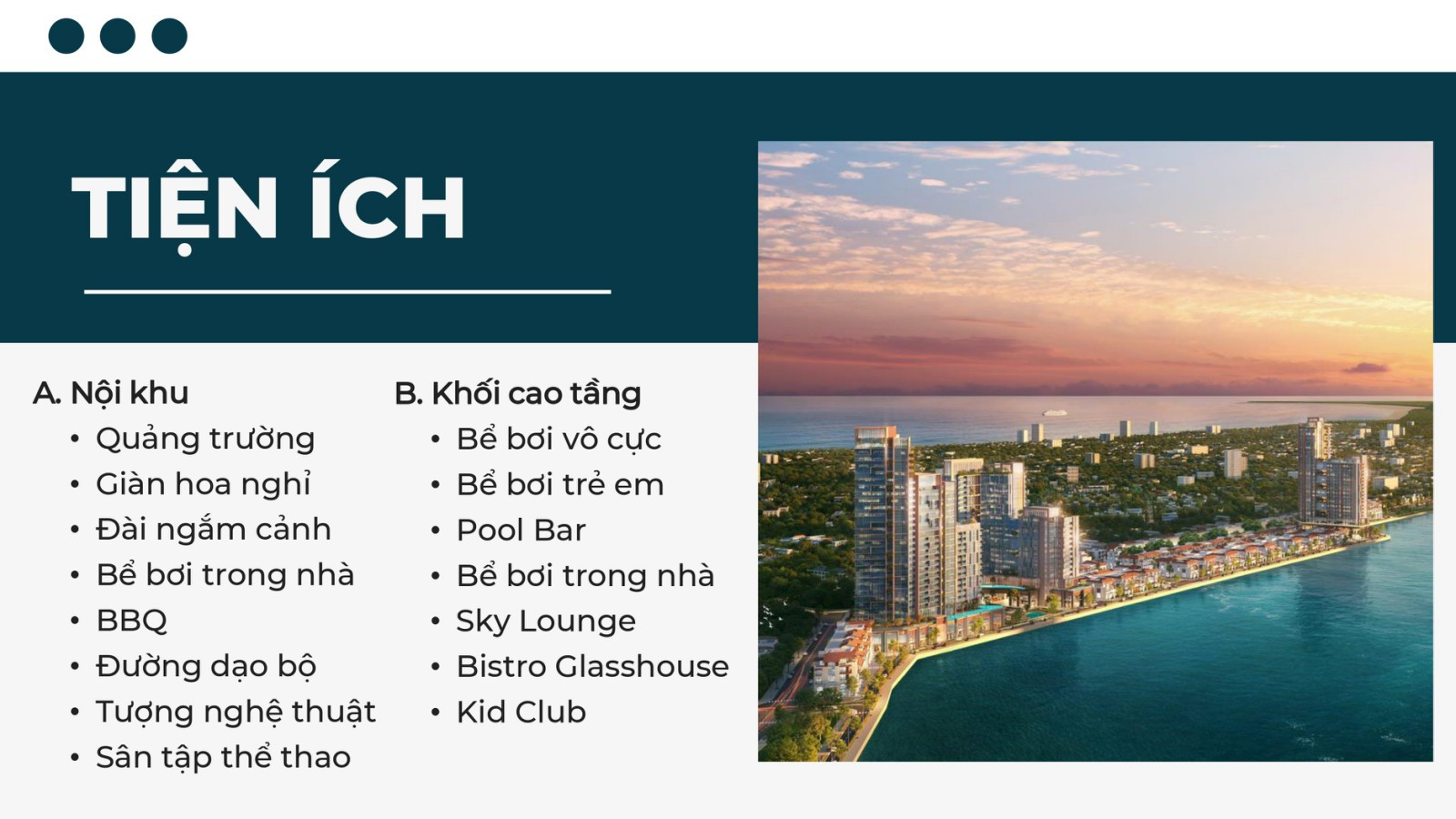 Danh s&aacute;ch tiện &iacute;ch Sun Riva Vista