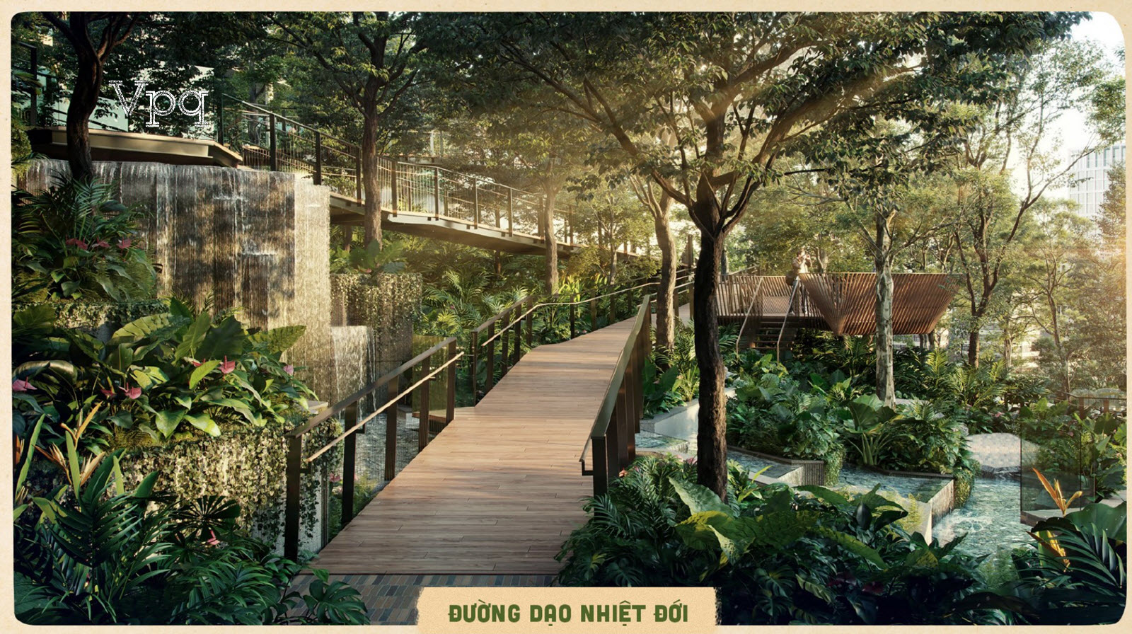 Tiện &iacute;ch đường dạo nhiệt đới Meraki Ecopark