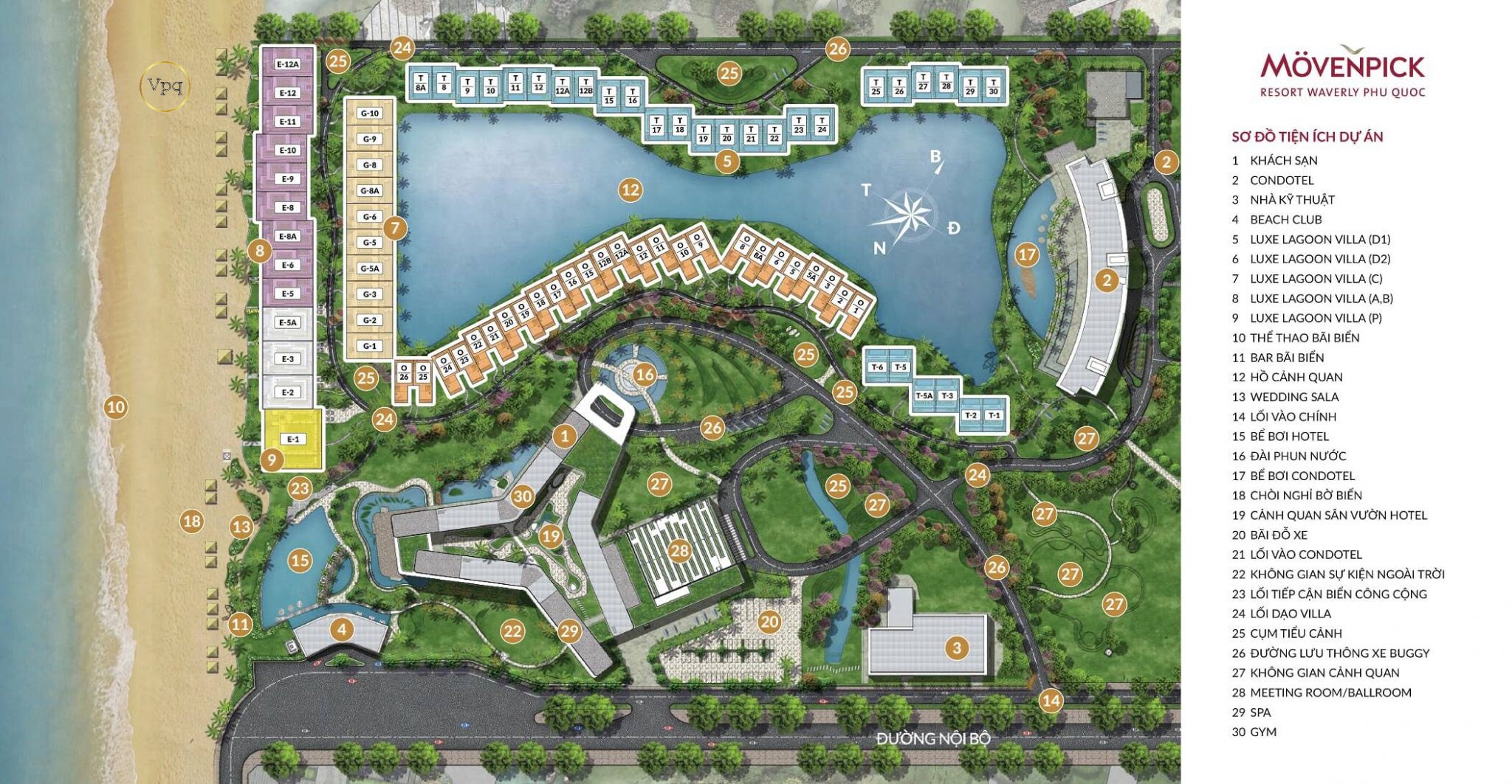 Mặt bằng tiện ích dự án Movenpick Phú Quốc