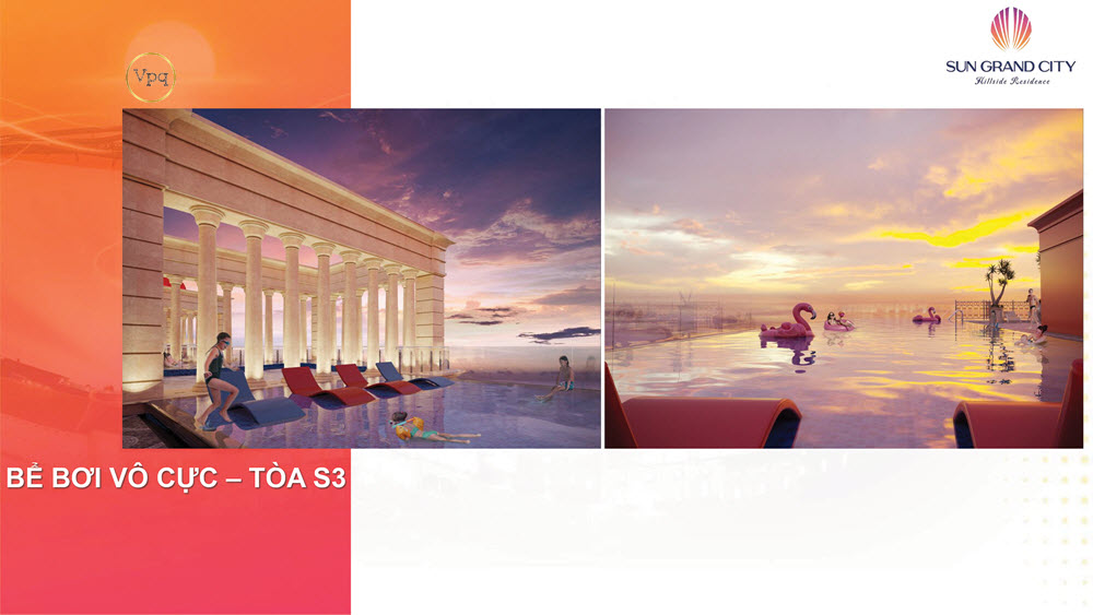 1 bể bơi vô cực diện tích 209m2, cao 120.8m so với mực nước biển ( tòa S3 )
