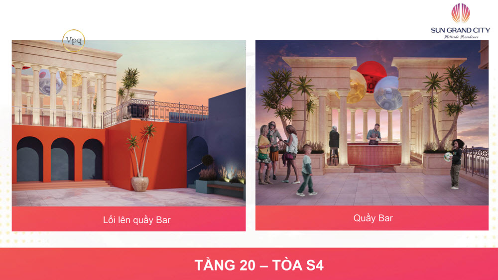 Sân vườn trên mái diện tích 362m2, cao 117m so với mực nước biển. ( tòa S4 )