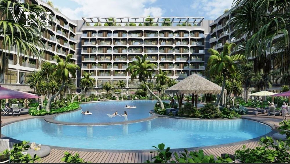 Kh&ocirc;ng gian hồ bơi rộng lớn như resort 5 sao