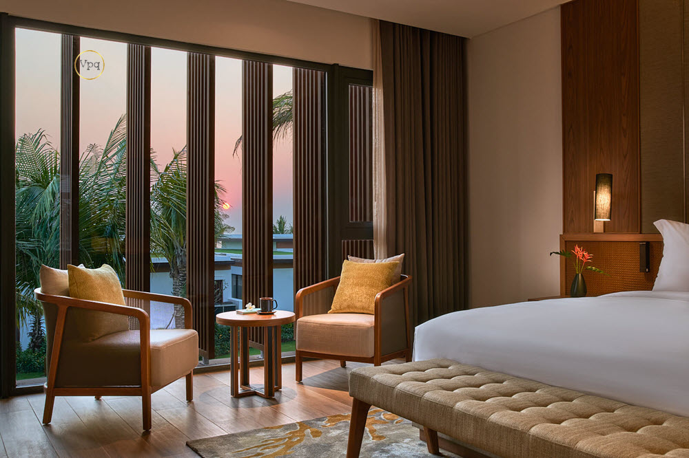View hoàng hôn từ phòng ngủ biệt thự Movenpick Phú Quốc