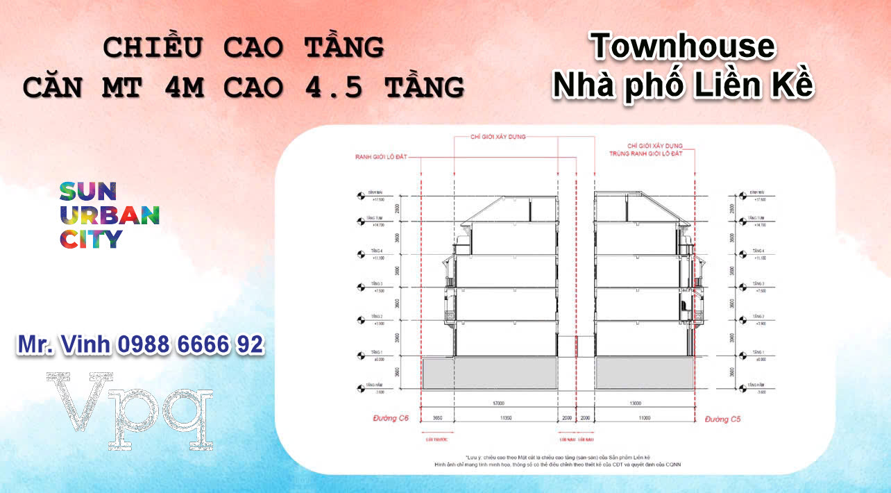 Layout nh&agrave; phố liền kề mặt tiền 4m cao 4.5 tầng