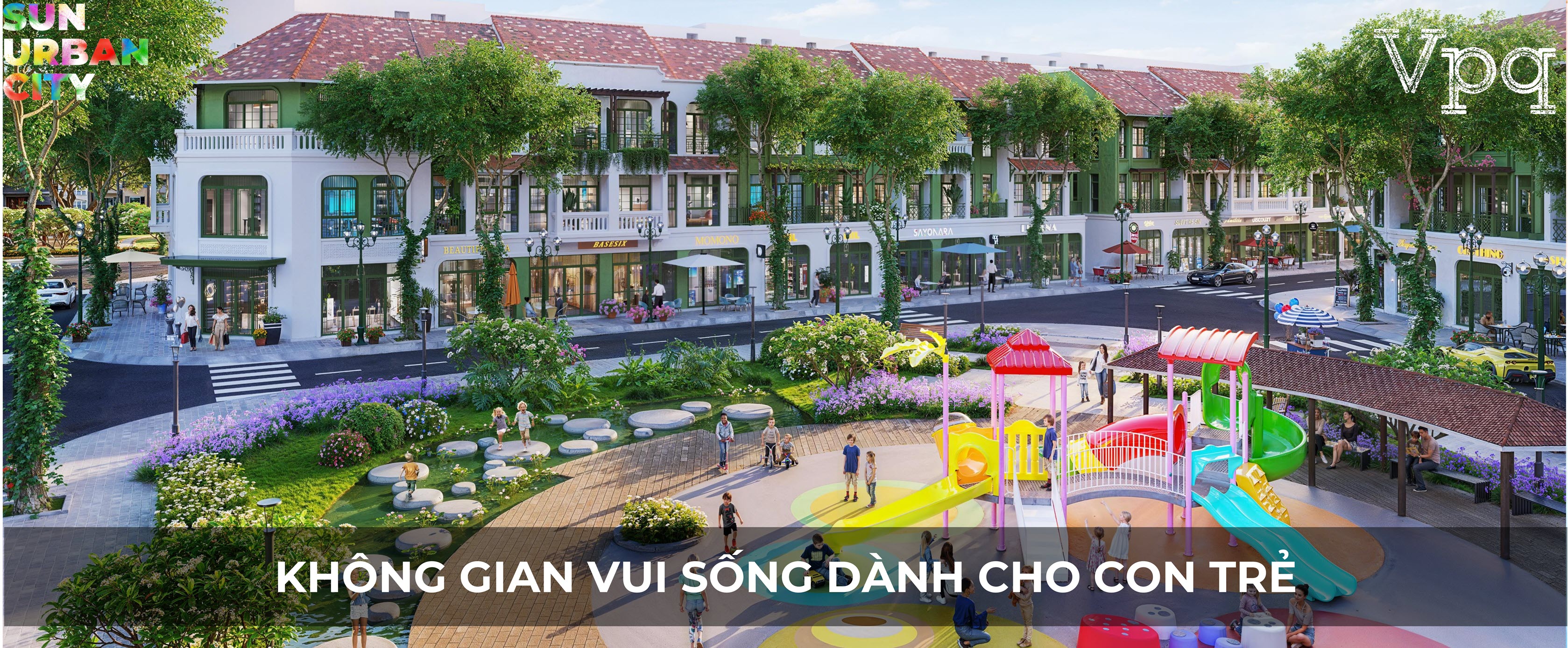 Phối cảnh nhà phố Townhouse view vườn hoa Kim Ngân 1