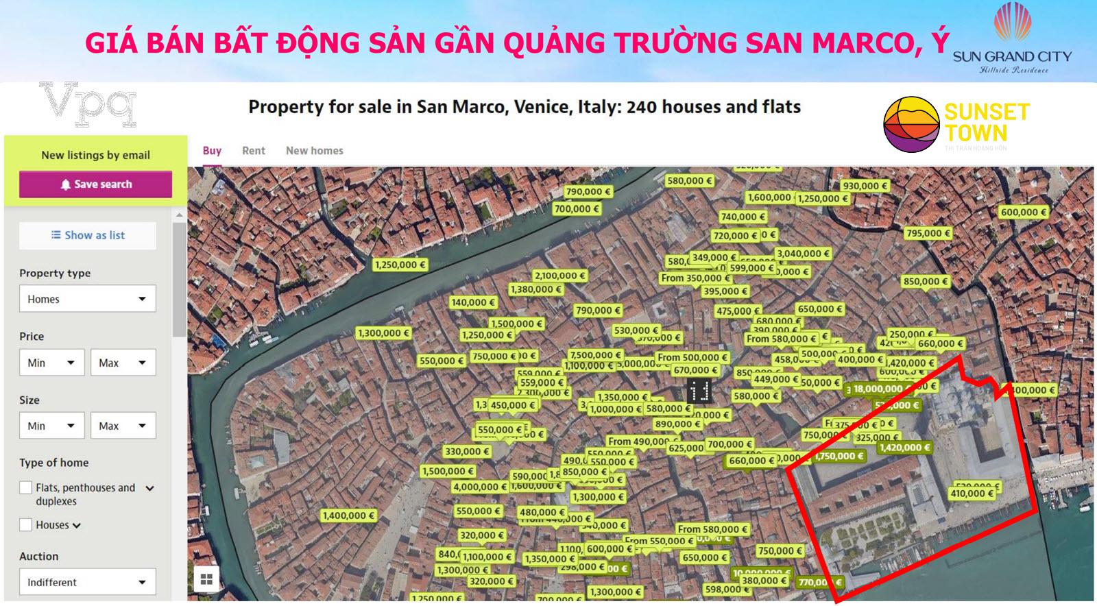 Giá tại quảng trường San Marco, Ý