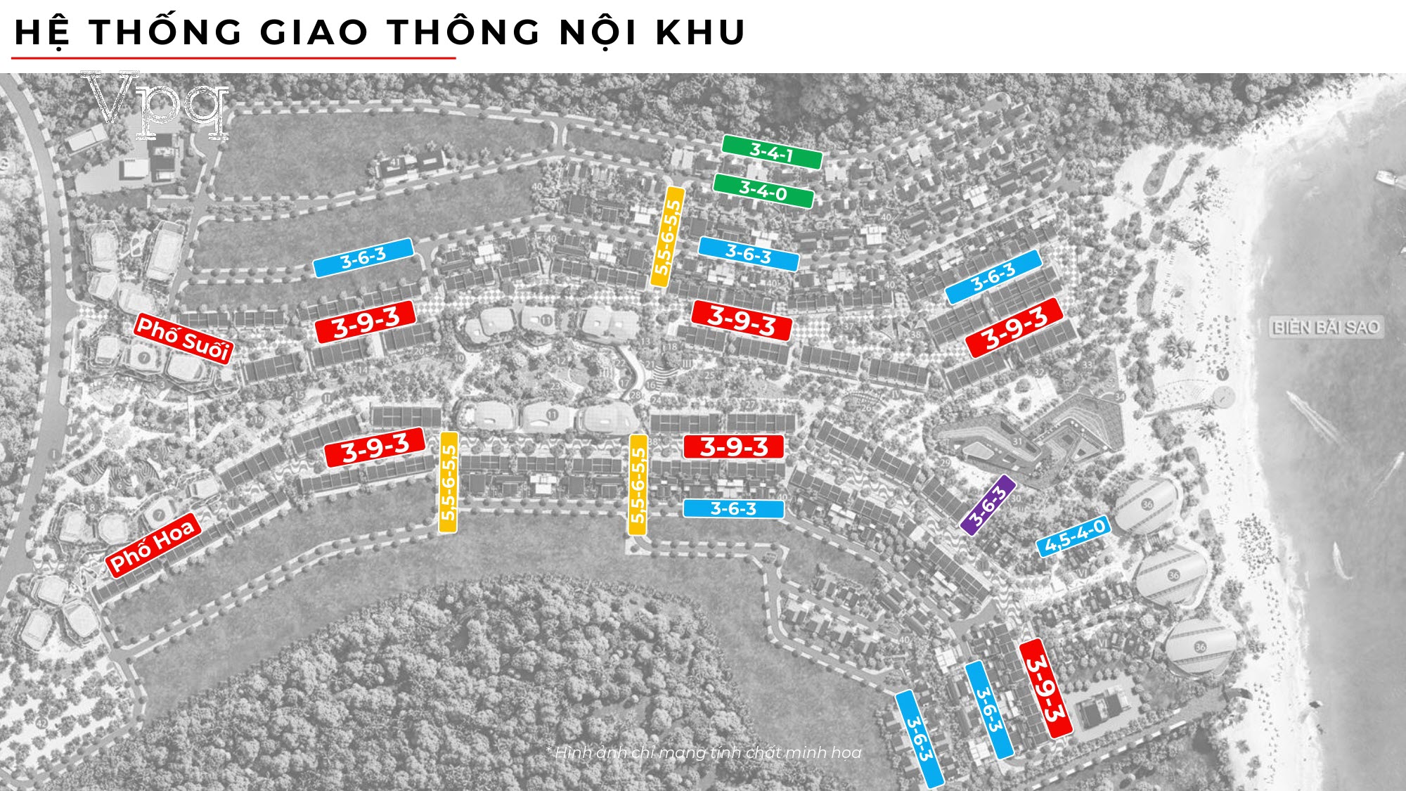 Hệ thống giao th&ocirc;ng nội khu Sunrise Park Villa