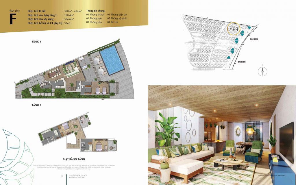 Layout biệt thự mẫu F New World Phu Quoc Resort