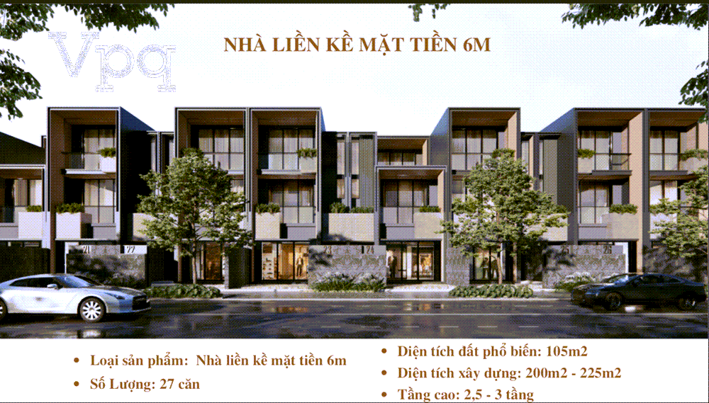 Phối cảnh nhà liền kề Park Town Phú Quốc mặt tiền 6m