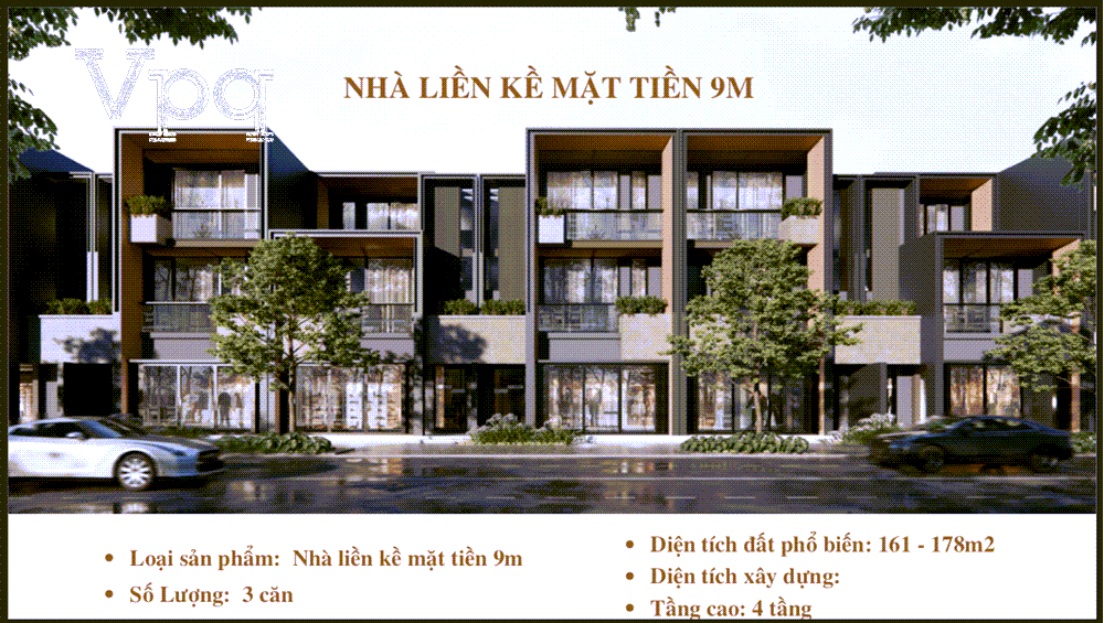 Phối cảnh nhà liền kề Park Town Phú Quốc mặt tiền 9m