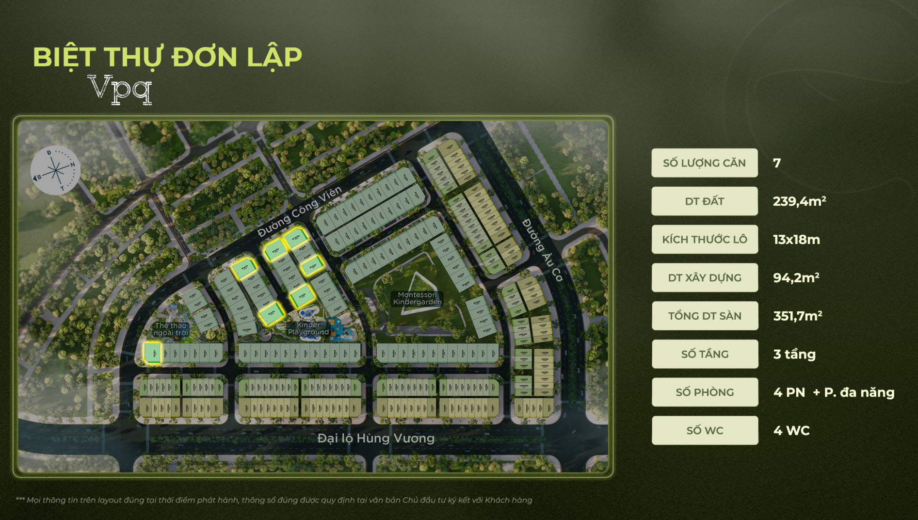 Mặt bằng vị tr&iacute; biệt thự đơn lập The Garden Eco Central Park