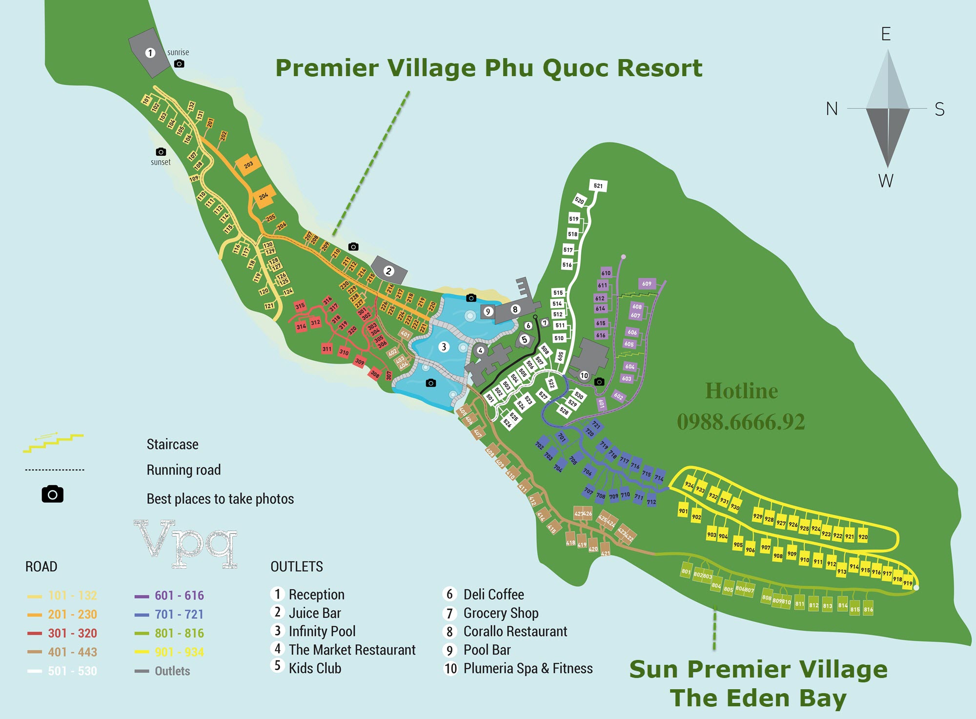 Mặt bằng tổng thể biệt thự nghỉ dưỡng Sun Premier Village The Eden Bay (Accor Hotels đang vận h&agrave;nh)