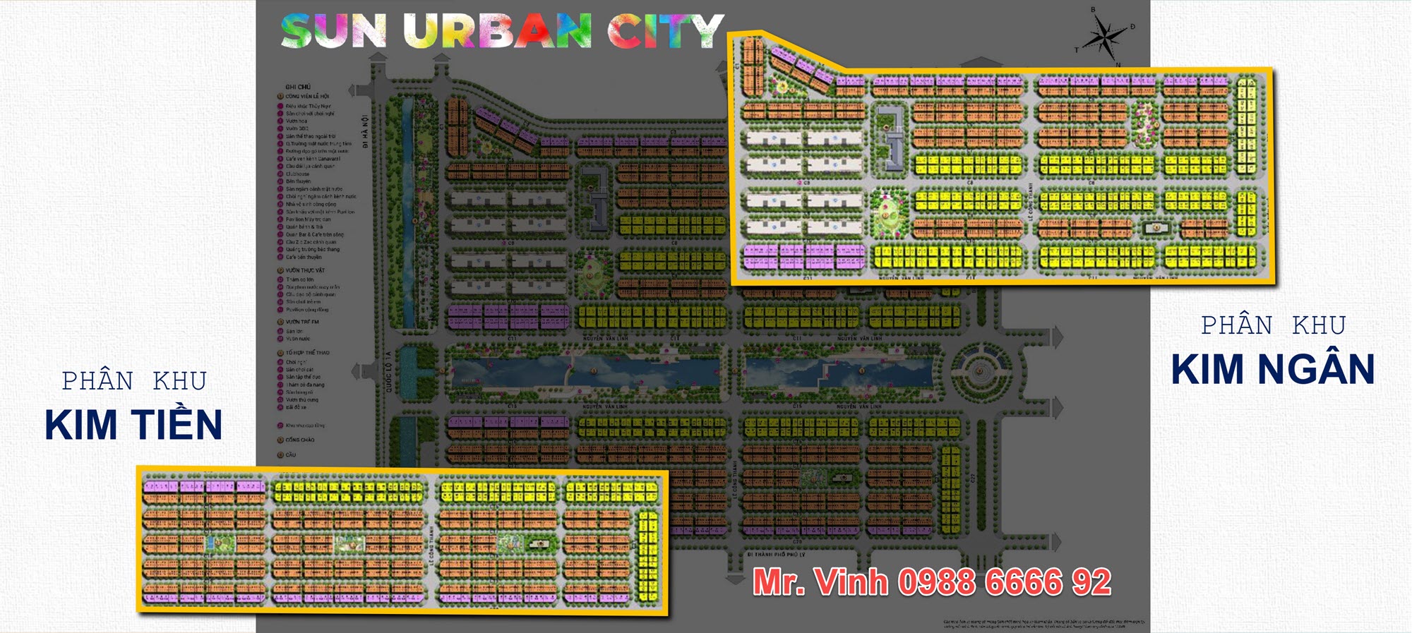 2 ph&acirc;n khu Kim Tiền v&agrave; Kim Ng&acirc;n của dự &aacute;n Sun Urban City